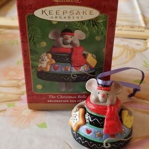 💥5 for 25💥HALLMARK porcelain mouse bell ornament